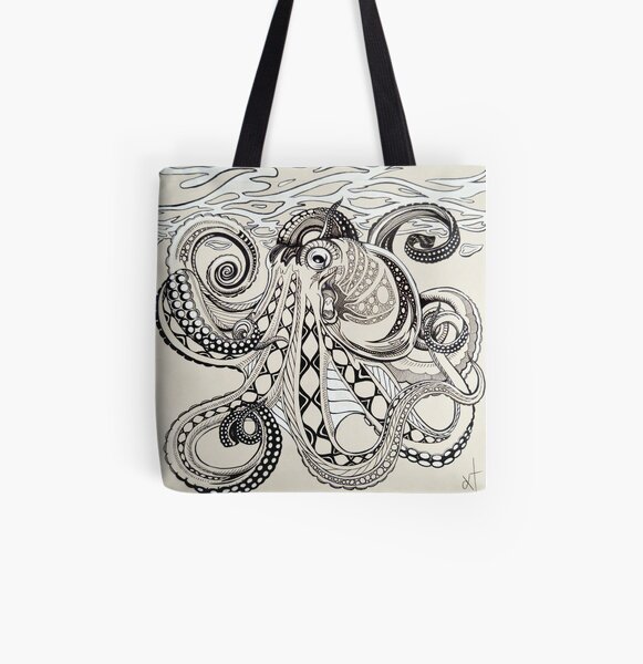 Hank the Octopus All Over Print Tote Bag