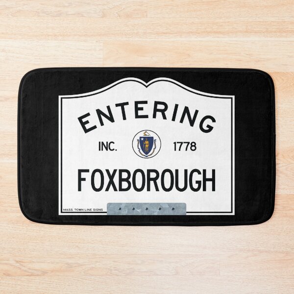 Item preview, Entering Foxborough, Massachusetts Town Line Sign, with Bracket, Clean Appearance designed and sold by TownLineSigns.