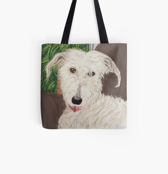 Scruffy Lurcher All Over Print Tote Bag