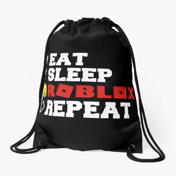 Eat Sleep Roblox Repeat Drawstring Bag