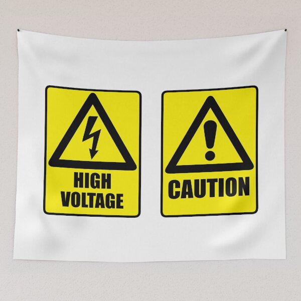 Item preview, Caution high voltage warn sign designed and sold by AkraidaxDesign.