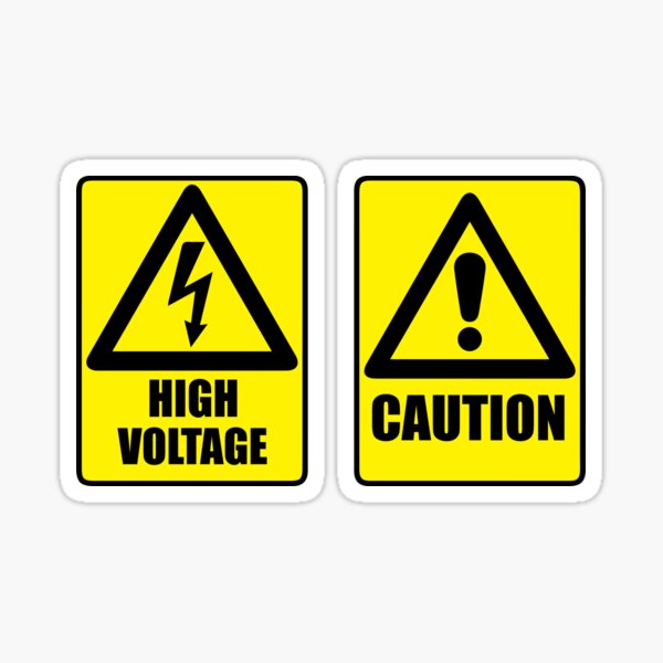 Caution high voltage warn sign Sticker