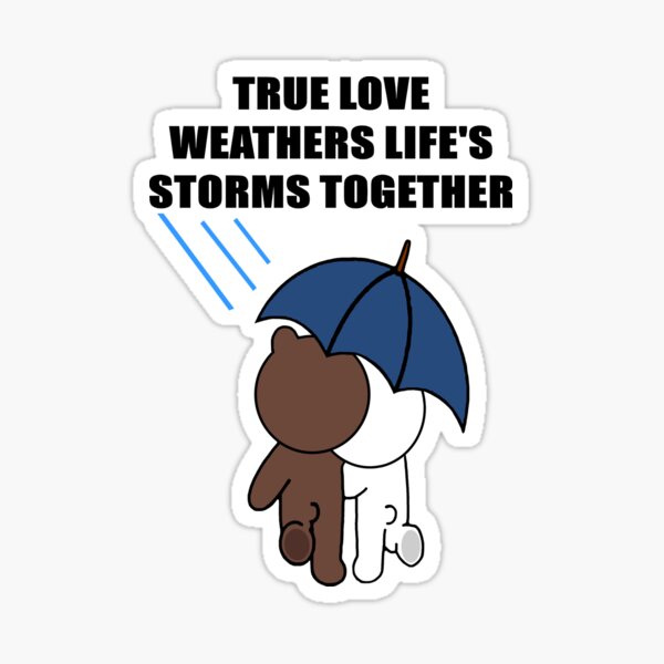 Cute Brown bear and Cony life's storms Sticker