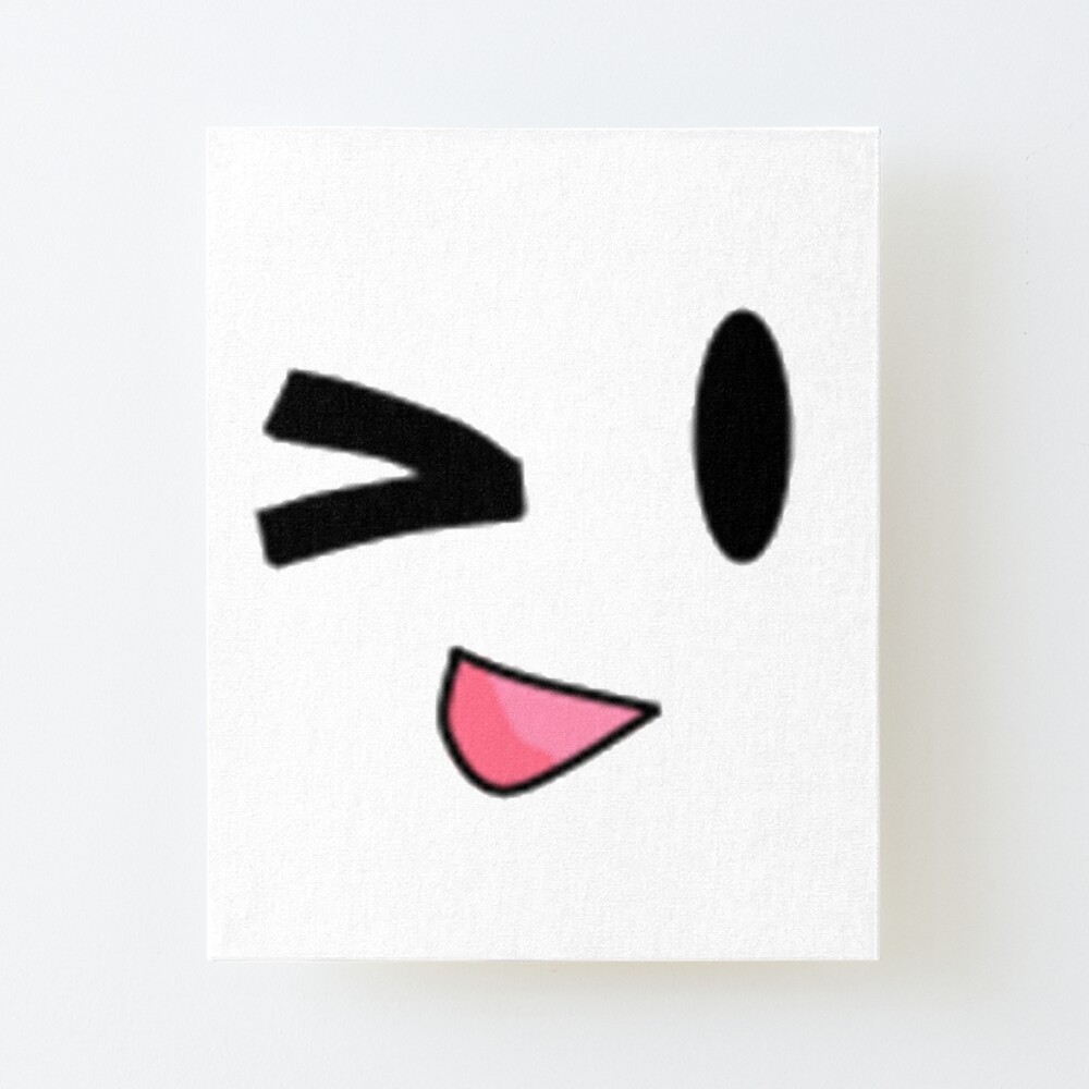 Roblox Wink Face Smiley Emoticon Video Game Art Board Print By Best5trading Redbubble - happy emoji in a bag roblox