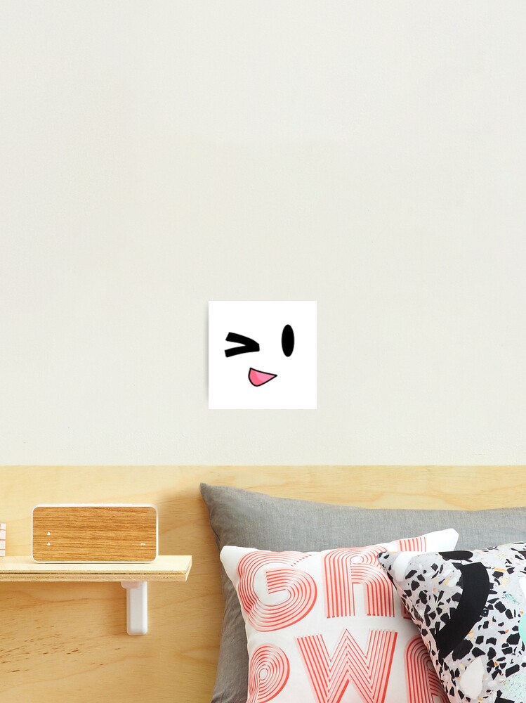 Roblox Wink Face Smiley Emoticon Video Game Photographic Print By Best5trading Redbubble - roblox face wink