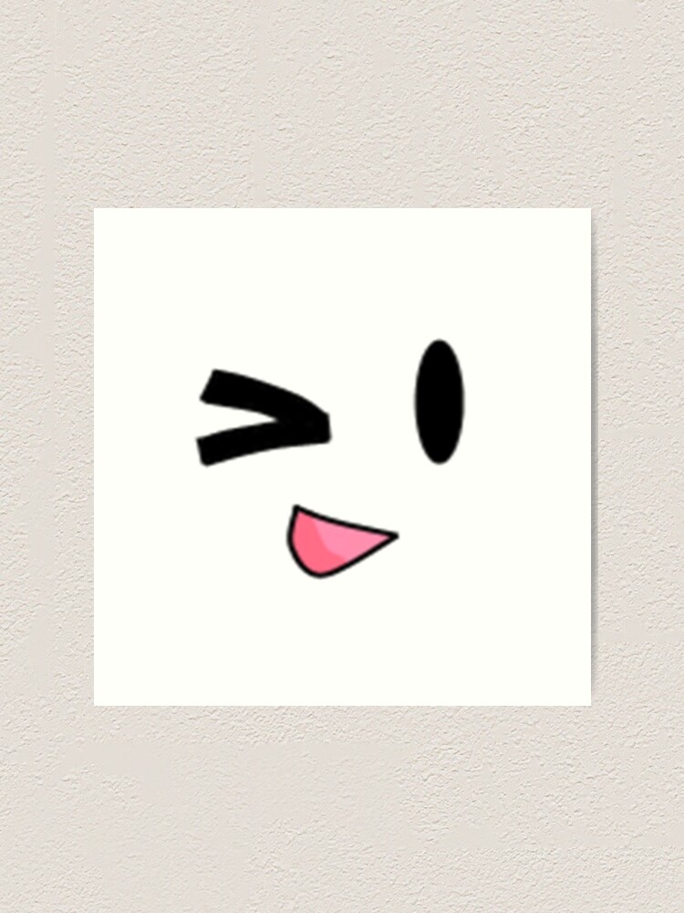 Roblox Wink Face Smiley Emoticon Video Game Art Print By Best5trading Redbubble - money emoji roblox
