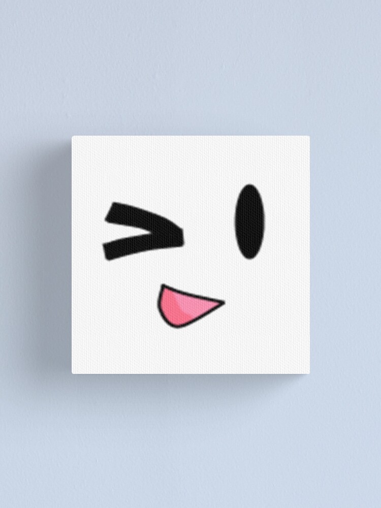 Roblox Wink Face Smiley Emoticon Video Game Canvas Print By Best5trading Redbubble - how to put emojis in roblox