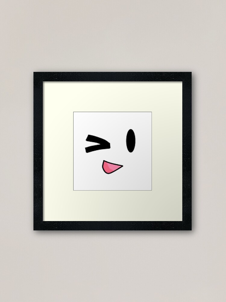Roblox Wink Face Smiley Emoticon Video Game Framed Art Print