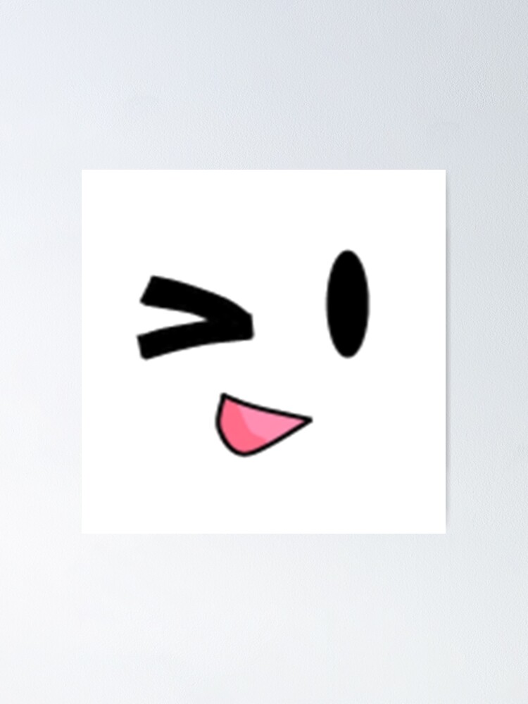 Roblox Wink Face Smiley Emoticon Video Game Poster By Best5trading Redbubble - roblox chill face emoji