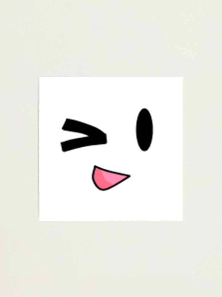 Roblox Wink Face Smiley Emoticon Video Game Photographic Print By Best5trading Redbubble - roblox face video