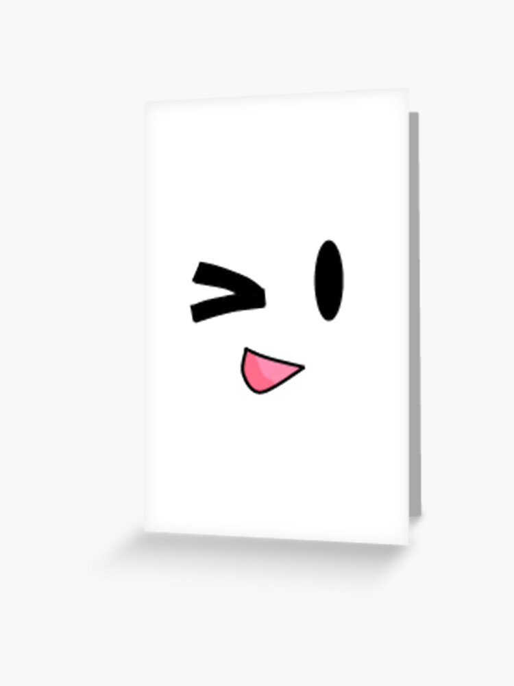 Roblox Wink Face Smiley Emoticon Video Game Greeting Card By Best5trading Redbubble - crying roblox face