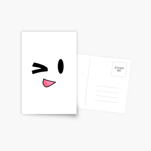 Roblox Face Avatar Smile Postcard By Best5trading Redbubble - happy wink face roblox
