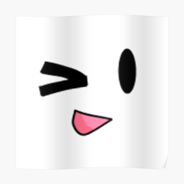 Roblox Face Avatar Smile Poster By Best5trading Redbubble - amazed face emoticon roblox
