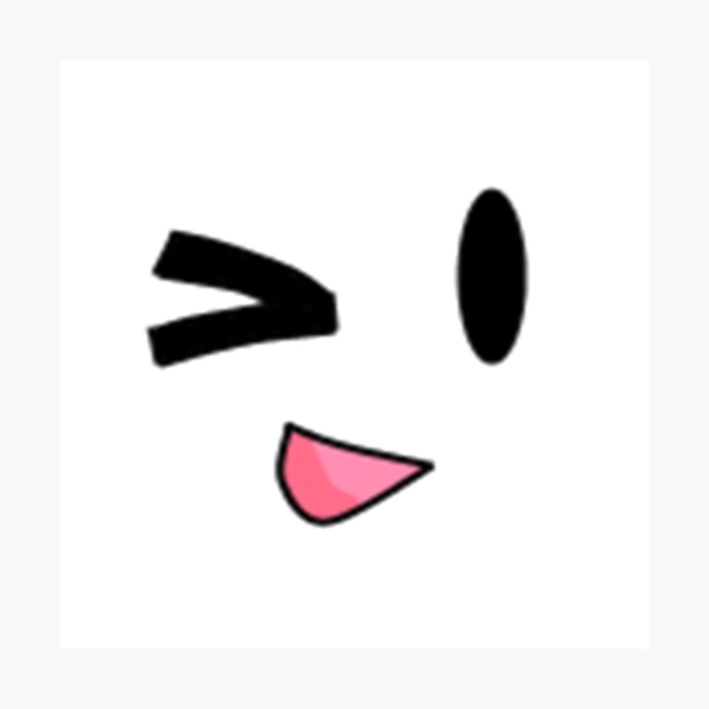 Roblox Wink Face Smiley Emoticon Video Game Poster By Best5trading Redbubble - face id for roblox video