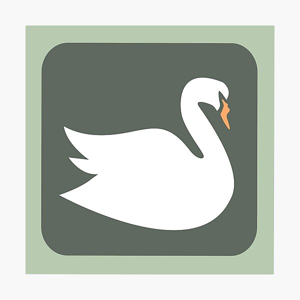 Item preview, Retro Swan Glyph designed and sold by MclaughlinGifts.