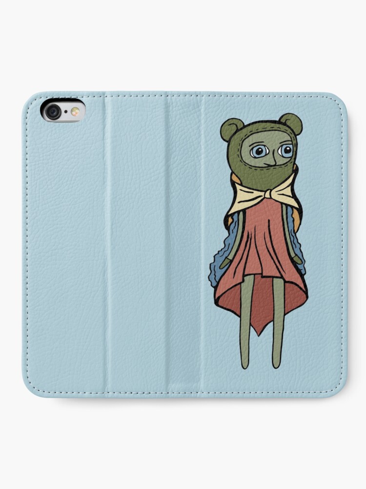 Alternate view of Strange Green Bear Girl iPhone Wallet