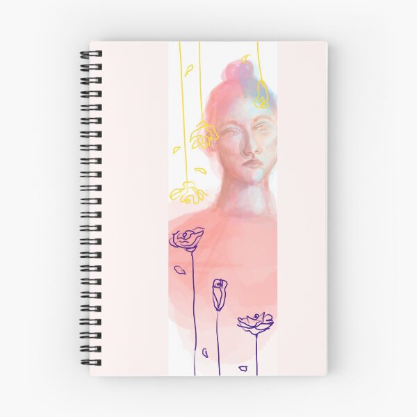 Item preview, Pink and blue haired girl behind flowers designed and sold by AshleighMakes.