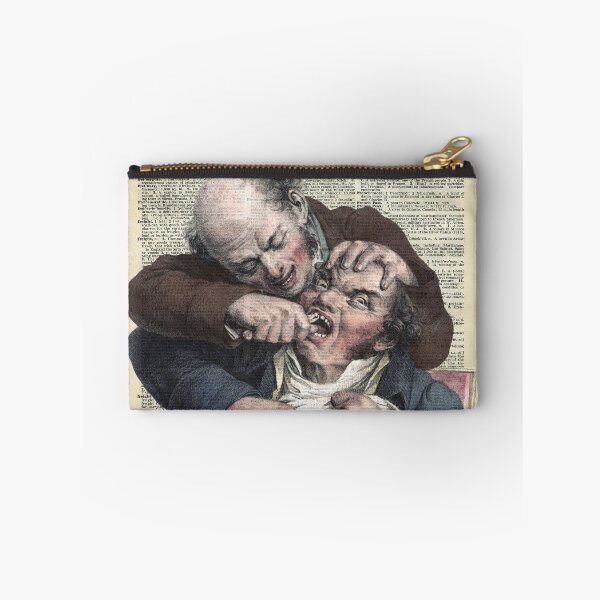 Item preview, Dentist pulling teeth over old dictionary page designed and sold by DictionaryArt.