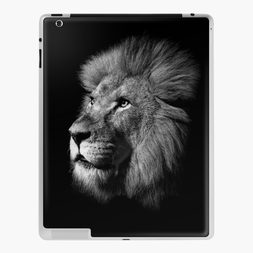 Black And White Lion Head Wallpaper Ipad Case Skin By Mk5studio Redbubble