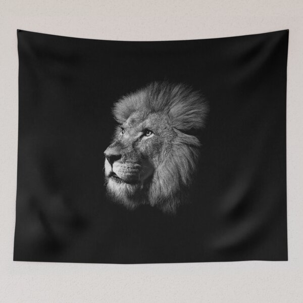 Item preview, black and white lion head wallpaper  designed and sold by Mk5studio.