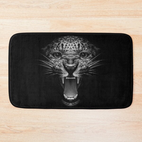 Item preview, angry jaguar face black and white wallart  designed and sold by Mk5studio.