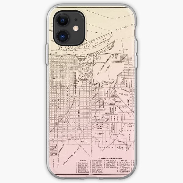 1910 Map of Savannah, GA iPhone Soft Case