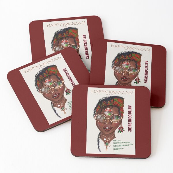 Item preview,  Happy Kwanzaa Gifts and Cards version 2 ( red background) designed and sold by ArtBecomesHer2.