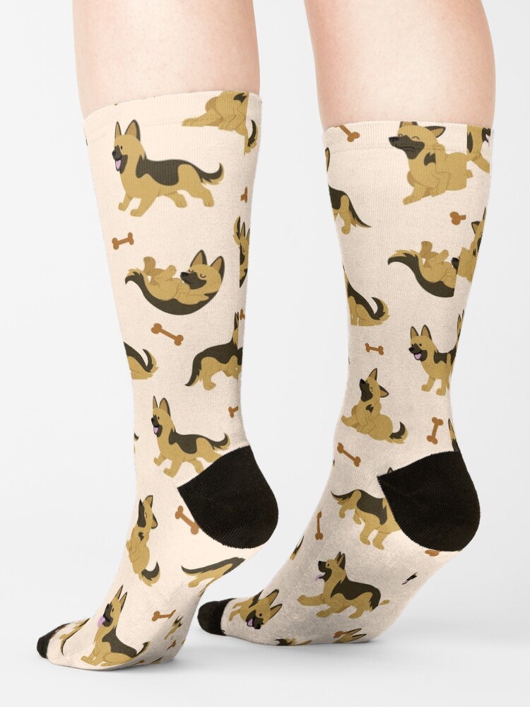 "Adorable German Shepherd Cute Puppy Dog Pattern" Socks for Sale by