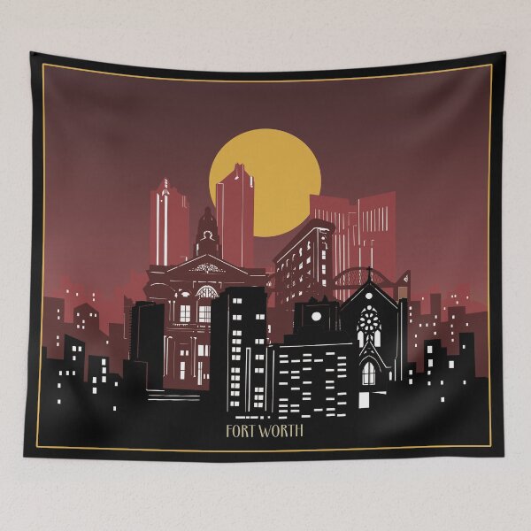 Item preview, fort worth skyline designed and sold by BekimART2.