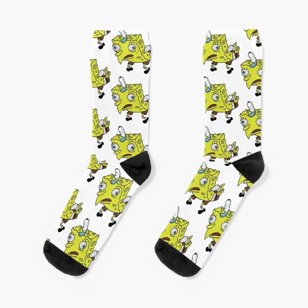 Mocking Sponge Meme Socks