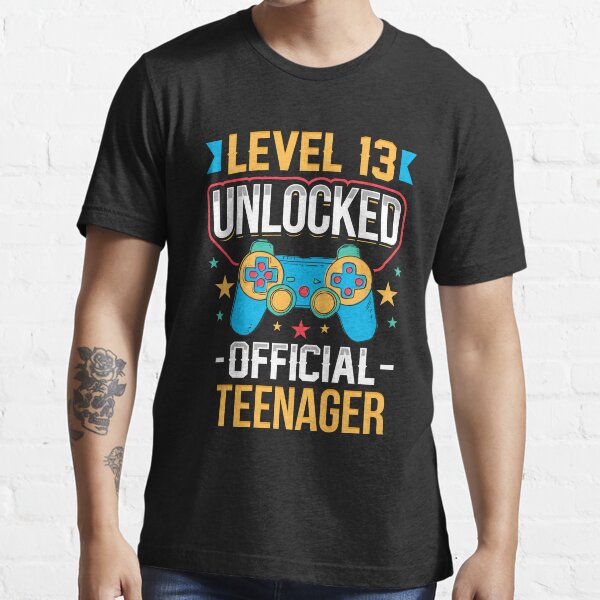 Nivel 13 adolescente oficial desbloqueado 13 cumpleaños Camiseta esencial