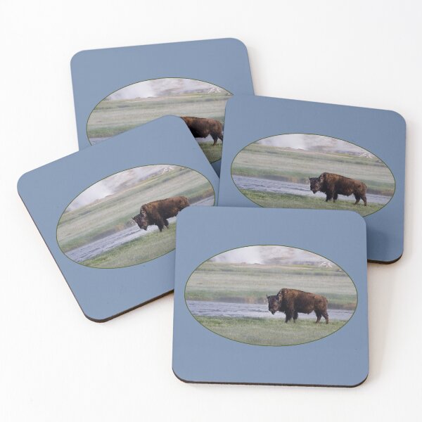 Item preview, Bison Along Yellowstone's Firehole River designed and sold by AvocaSpring.