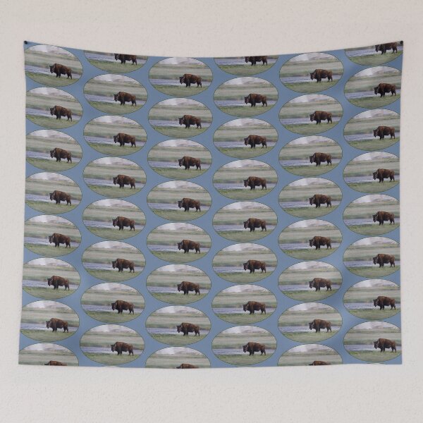 Item preview, Bison Along Yellowstone's Firehole River designed and sold by AvocaSpring.