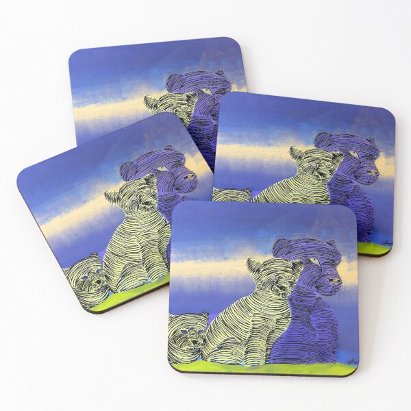 Item preview, Jaguar Mamma and the Cubs By ArtGuru 9069 - Acrylic On Paper designed and sold by Art Guru.