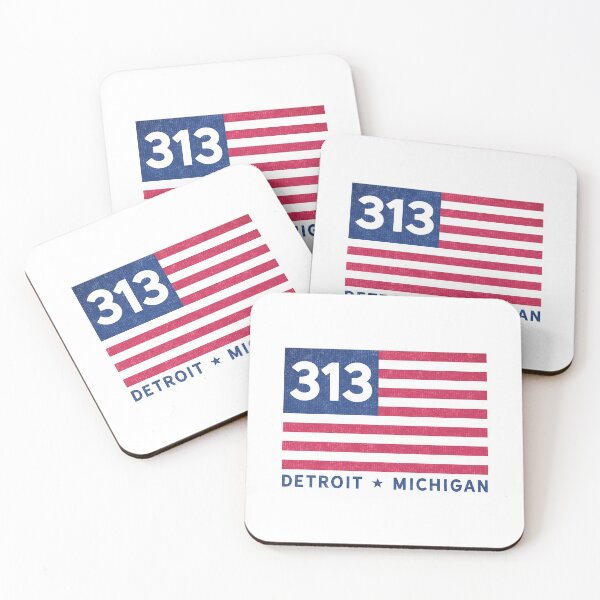 Artikelvorschau, Flaggen-Michigan-Klassen-patriotischer Stolz Detroits 313 USA entworfen und verkauft von ripsydesigns.