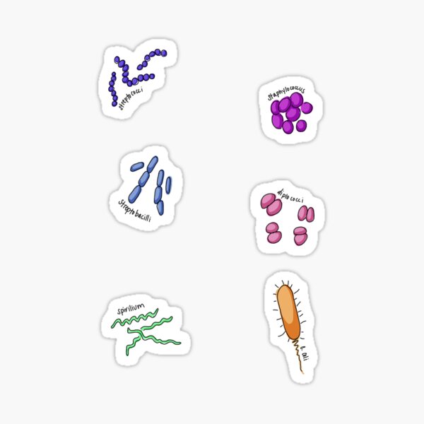 mini microbes sticker set Sticker