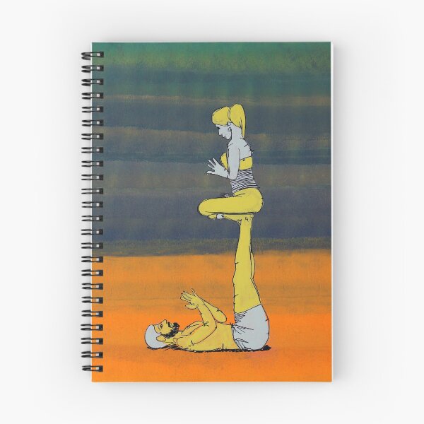 Item preview, Two People Practicing Yoga By ArtGuru 9495 - Acrylic On Paper designed and sold by Art Guru.