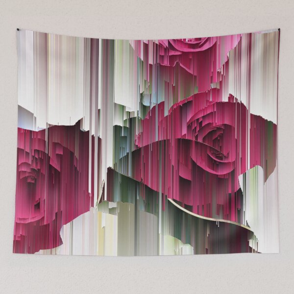 Item preview, Glitched Red and White Roses designed and sold by JillyBeanDesign.