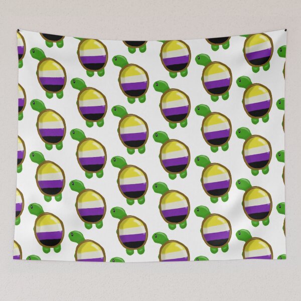 Aperçu de l'œuvre Non binaire - Puissance de la tortue queer créée et vendue par AwkwardTurtleaf.