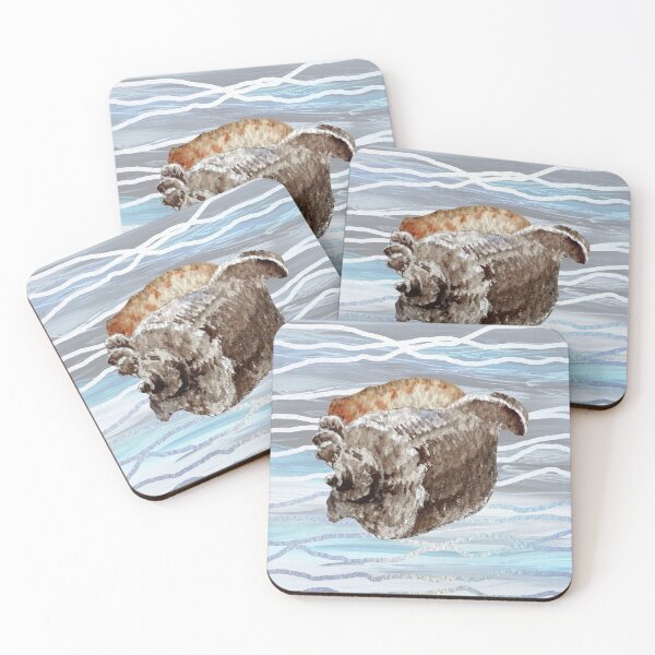 Item preview, Seashell Teal Blue Beach House Painting Decor I designed and sold by Irina Sztukowski.