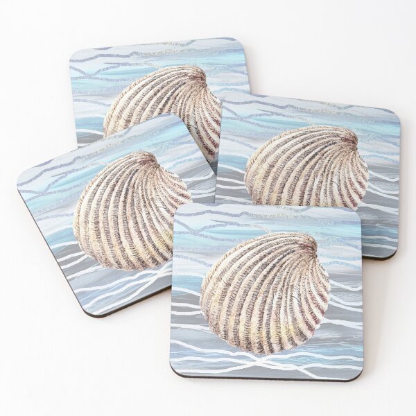 Item preview, Seashell Teal Blue Beach House Painting Decor II designed and sold by Irina Sztukowski.