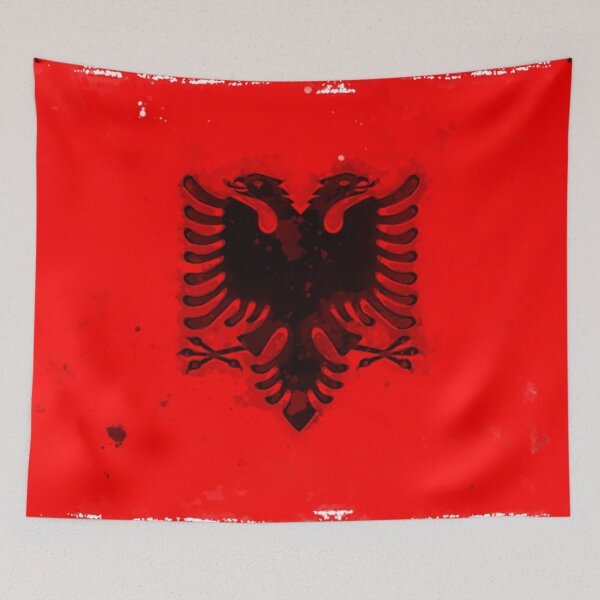 Item preview, Albania Grunge Flag designed and sold by HomeLivingCo.