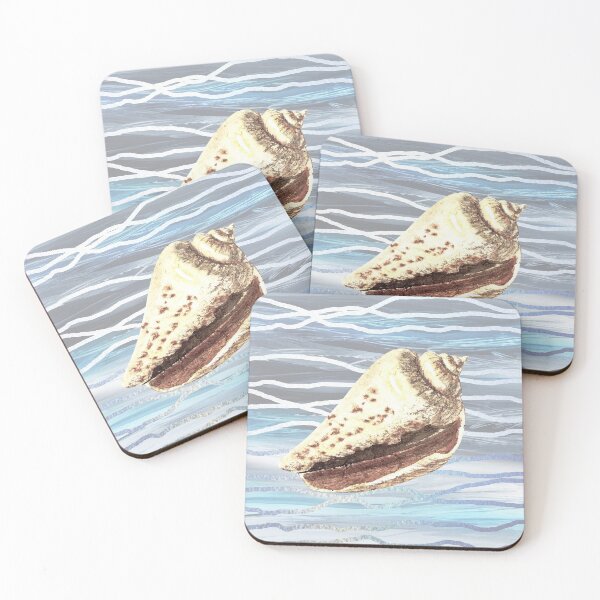 Item preview, Seashell Teal Blue Beach House Painting Decor VIII designed and sold by Irina Sztukowski.