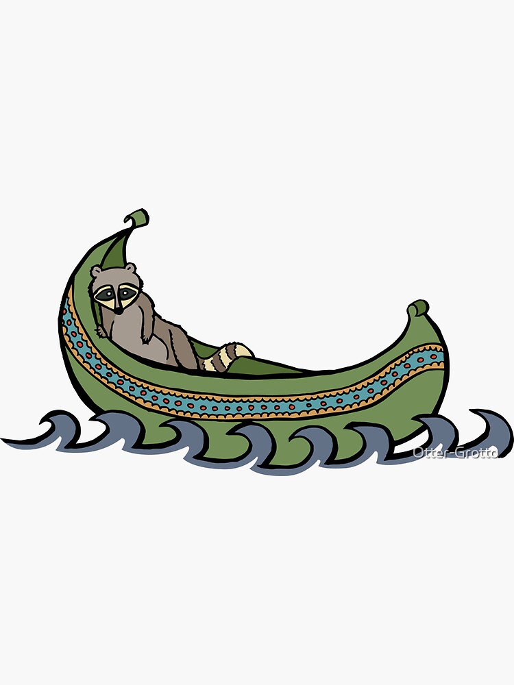 Raccoon Lounging in a Fancy Boat by Otter-Grotto