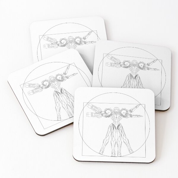 Item preview, Vitruvian Samus | Metroid Da Vinci Sketch | Black Print designed and sold by surik-.