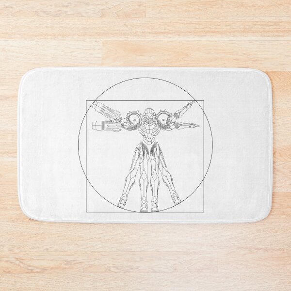 Item preview, Vitruvian Samus | Metroid Da Vinci Sketch | Black Print designed and sold by surik-.