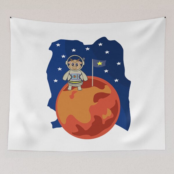 Item preview,  Astronaut goat moon star galaxy designed and sold by Gex909.
