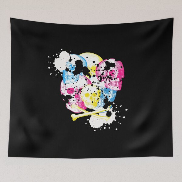 Item preview, Skulls of color and splatters. designed and sold by mike7henry.