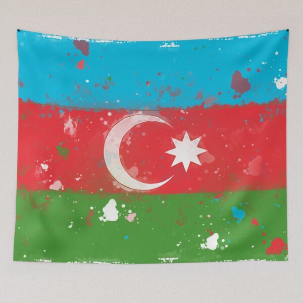 Item preview, Azerbaijan Grunge Flag designed and sold by HomeLivingCo.
