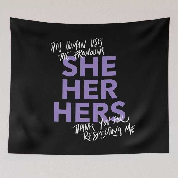 Item preview, she/her, v4 in purple designed and sold by Skyler Orion X.